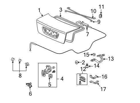 2008 Acura TL Trunk Cable, Trunk Opener Diagram for 74880-SEP-A00