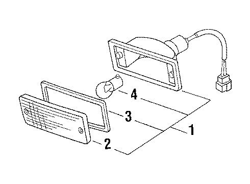 1984 Nissan Stanza Signal Lamps Lamp-Front Turn Diagram for 26125-D1610