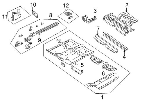 1998 Dodge Intrepid Floor Pan-Center Floor Diagram for 4580034AF