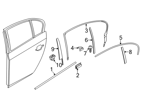 2012 BMW 528i Exterior Trim - Rear Door Clamp Diagram for 07147229342