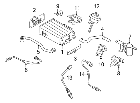2016 Kia Rio Powertrain Control Canister Assembly-Fuel Diagram for 31420-1W600