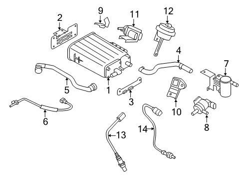 2016 Kia Rio Powertrain Control Bracket-Canister Support Diagram for 31451-1W610