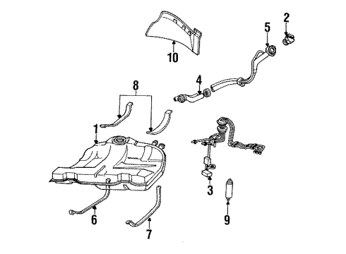 1990 Pontiac Bonneville Fuel System Components Sender Kit, Fuel Diagram for 19111387