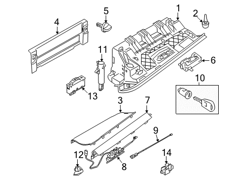 2012 BMW M3 Glove Box Glove Box Damper Diagram for 51167002385