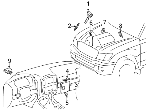 2006 Lexus LX470 Ignition System ECM Diagram for 89661-60C62