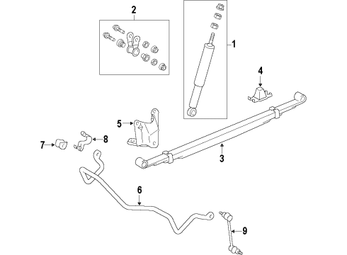 2010 Toyota Tacoma Rear Suspension Components, Stabilizer Bar Stabilizer Link Diagram for 48830-AD020