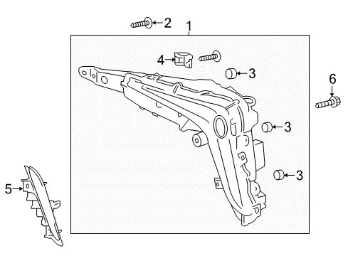 2018 Lexus LX570 Fog Lamps Rim, CORNERING Lamp Diagram for 81378-60060