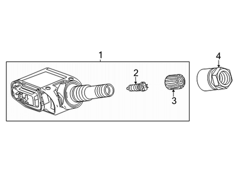 2021 Chevrolet Corvette Tire Pressure Monitoring TPMS Sensor Diagram for 84977020