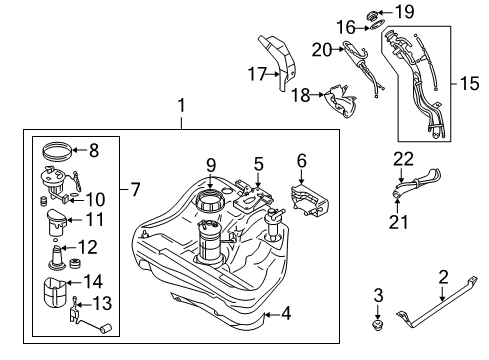 2004 Mitsubishi Eclipse Fuel Supply Fuel Pump Assembly Diagram for MR990817