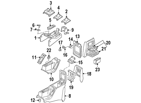 1998 Isuzu Rodeo Console Holder Cup Diagram for 8-97199-130-1