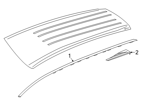 2017 Chrysler Pacifica Exterior Trim - Roof Molding-Roof Diagram for 68228296AC