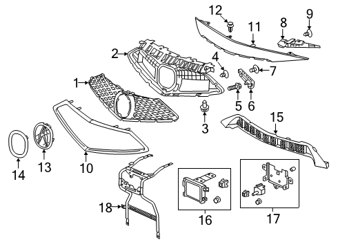 2019 Acura ILX Cruise Control System Bracket Assembly Diagram for 36801-TX6-A03
