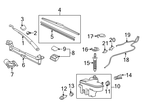 2014 Lexus IS350 Wiper & Washer Components Windshield Wiper Arm Assembly, Left Diagram for 85221-53090