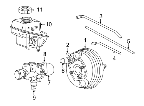 2007 Chrysler 300 Hydraulic System Brake Mastr Cylinder Diagram for 5139148AA