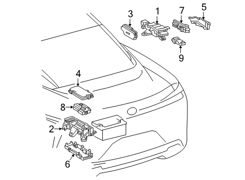 2019 Lexus LC500h Fuse & Relay Block Assembly, Relay Diagram for 82660-11080