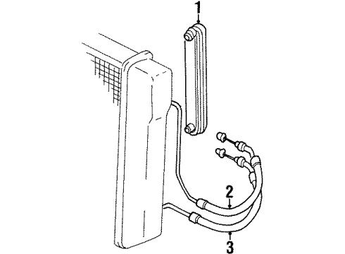 1996 Pontiac Grand Am Oil Cooler Transmission Oil Cooler Upper Hose Assembly Diagram for 22651564