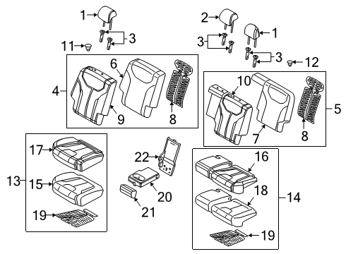 2020 Hyundai Palisade Second Row Seats PAD ASSY-REAR SEAT BACK, RH Diagram for 89450-S8020