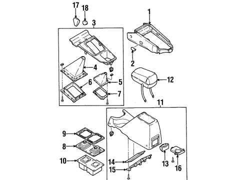 2001 Kia Sportage Gear Shift Control Console Panel Assembly-Front Diagram for 0K08B64330E