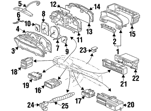 1998 Acura CL Sunroof Motor Assembly, Sunroof Diagram for 70450-SM4-003