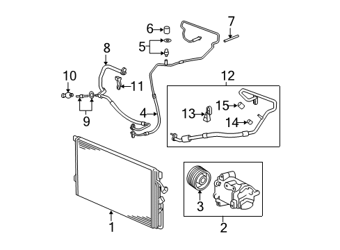 2008 Chevrolet HHR Air Conditioner Hose Asm-A/C Compressor & Condenser Diagram for 20827713