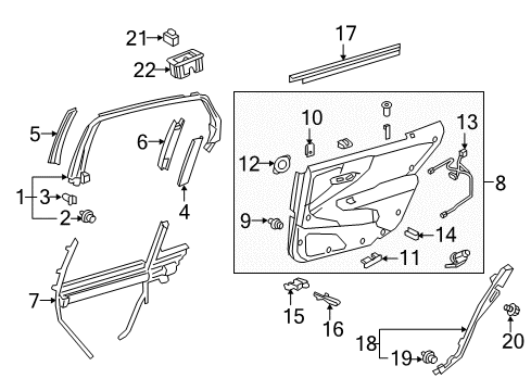 2018 Lexus LS500h Interior Trim - Rear Door Lamp Assembly, Courtesy Diagram for 81230-11030