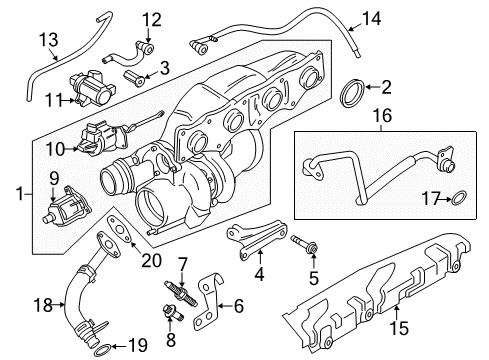 2016 BMW X4 Turbocharger Support Diagram for 11657636356