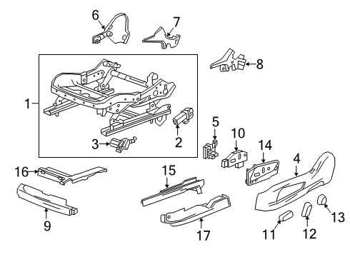 2020 Cadillac XT6 Tracks & Components Rear Cover Diagram for 84579522