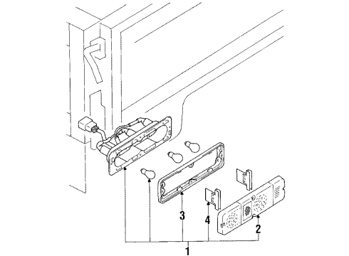 1989 Toyota Pickup Tail Lamps Gasket Diagram for 81562-26040