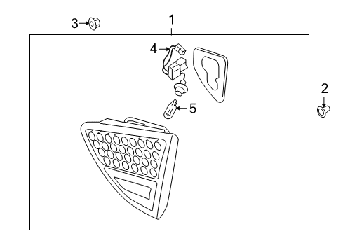 2008 Hyundai Veracruz Bulbs Rear Combination Inside Lamp Holder Diagram for 92490-3J100