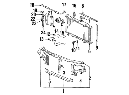 1994 Acura Vigor Radiator & Components, Radiator Support Cap (Sak) Diagram for 19045-PV3-005