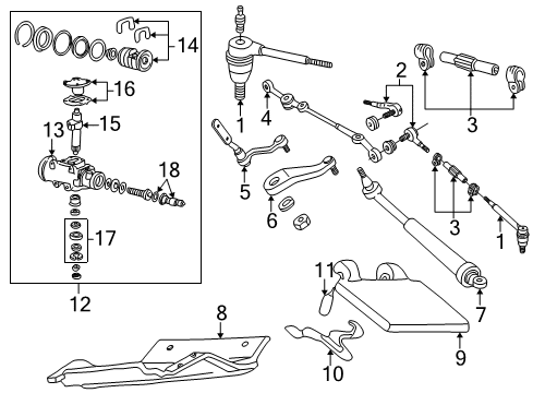1994 Chevrolet S10 P/S Pump & Hoses, Steering Gear & Linkage Gear Kit, Steering (Remanufacture) Diagram for 26087098