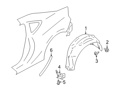 2018 Toyota 86 Exterior Trim - Quarter Panel Wheelhouse Liner Diagram for SU003-07977