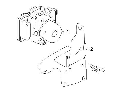 2019 Nissan Altima ABS Components Bracket-Actuator Diagram for 47840-6CA1B