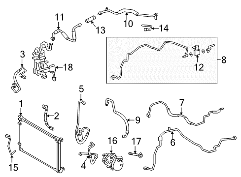 2020 Toyota Prius Prime A/C Condenser, Compressor & Lines Expansion Valve Diagram for 88690-47040