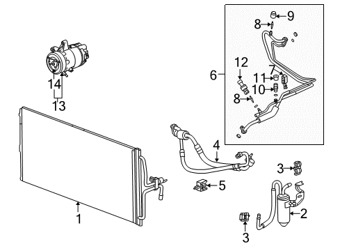 2004 Chevrolet Impala A/C Condenser, Compressor & Lines Dehydrator Connector Diagram for 10442894