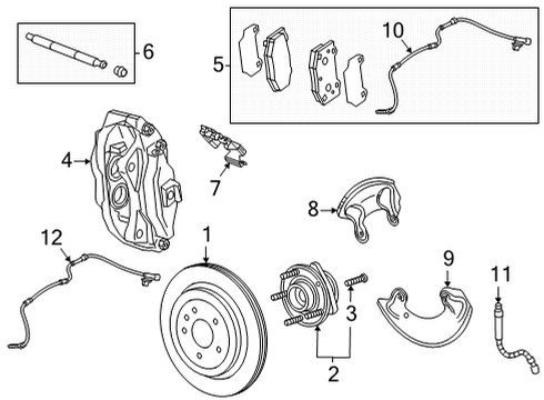 2022 Cadillac CT4 Rear Brakes Guide Pin Clip Diagram for 84683415