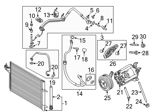 2015 Ford Escape A/C Condenser, Compressor & Lines Discharge Line Diagram for CV6Z-19972-B