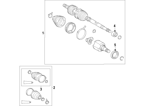 2014 Toyota Prius C Front Axle Shafts & Joints, Drive Axles Axle Assembly Diagram for 43410-52351