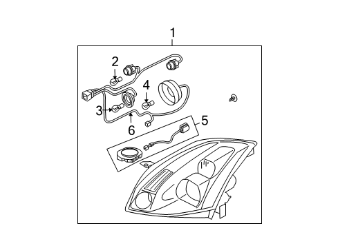 2006 Nissan Maxima Headlamps Driver Side Headlight Assembly Diagram for 26060-ZA50A
