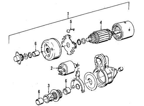 1990 BMW M3 Starter Starter Motor Diagram for 12411466094