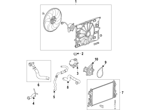2020 Buick Encore GX Cooling System, Radiator, Water Pump, Cooling Fan Hoses Diagram for 42744650