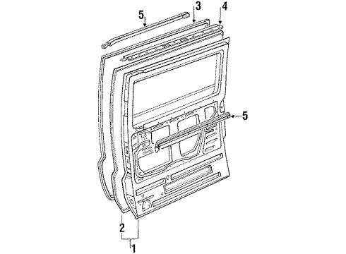 1985 Toyota Van Side Loading Door - Door & Components WEATHERSTRIP, Slide Diagram for 67887-28020