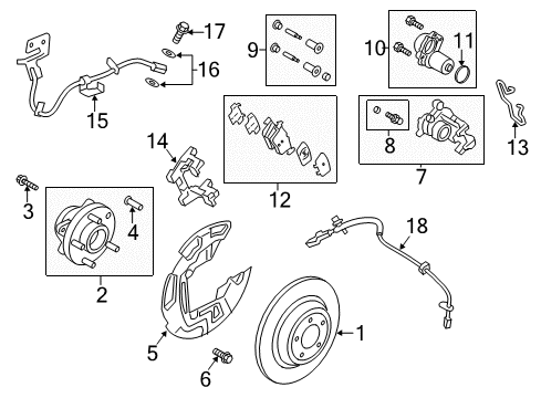 2017 Ford Fusion Anti-Lock Brakes Hub & Bearing Assembly Diagram for HP5Z-1104-C
