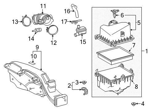 2018 Toyota Camry Filters Vent Tube Diagram for 17875-25010