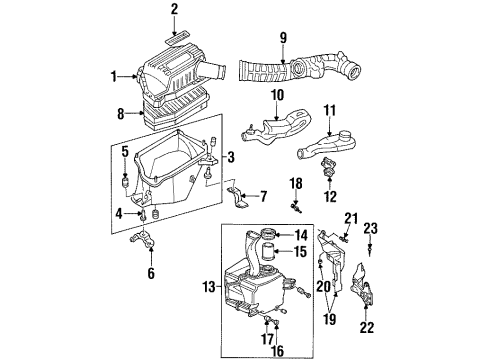 1995 Honda Odyssey Air Intake Tube, Side Branch Diagram for 17252-P0A-000