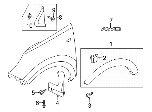 2022 Kia Sportage Exterior Trim - Fender Guard Assembly-Front Wheel Diagram for 86831D9001