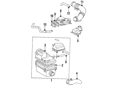 1994 Toyota T100 Powertrain Control Cleaner Assy, Air Diagram for 17700-0W010