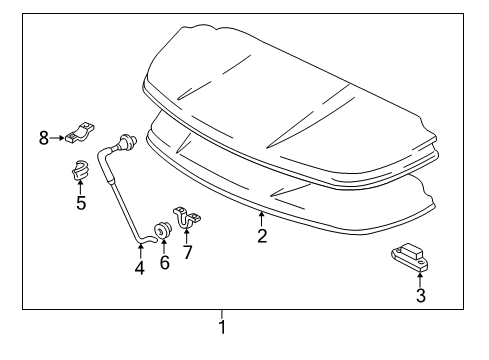 1998 Acura NSX Engine Lid - Lid & Components Hinge, Engine Middle Lid Diagram for 69210-SL0-000