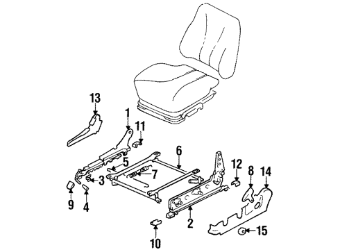 1998 Hyundai Elantra Tracks & Components Knob-Front Seat Adjust Lever Diagram for 88594-14100-CA