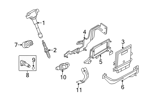 2013 Infiniti M35h Powertrain Control Engine Control Module Diagram for 23710-1PN0A